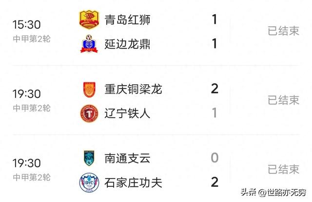 中甲第二轮综述：陕西联合主场开门红，广州豹绝杀，铜梁龙逆转