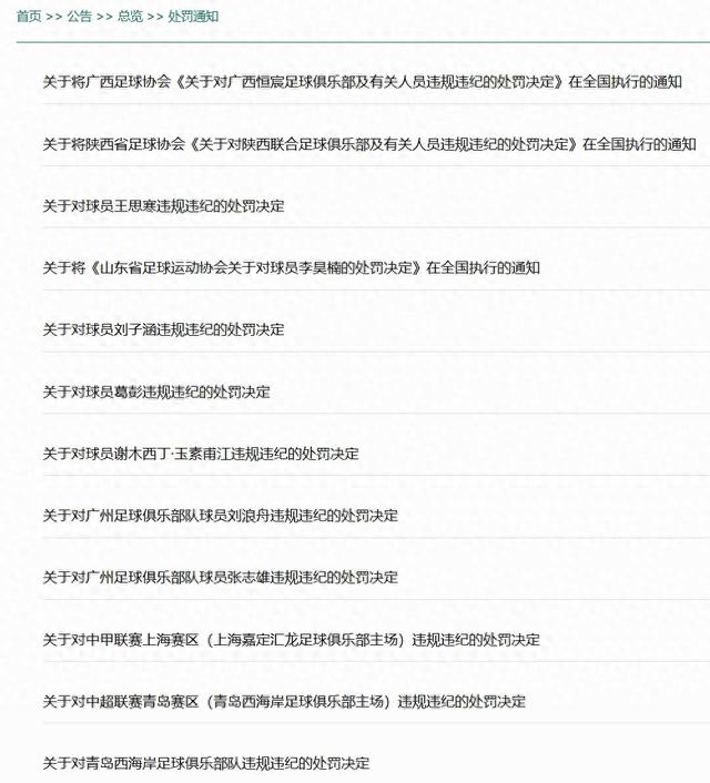 改变！处罚由足协公布变为中足联联合会纪律与道德委员会公布